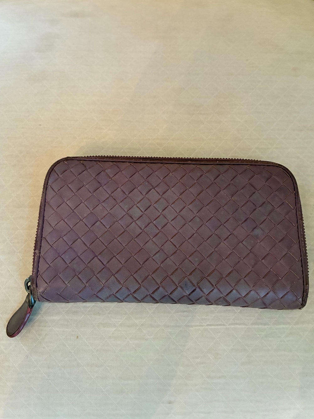 Bottega Veneta Purple Woven Zip-Around Wallet